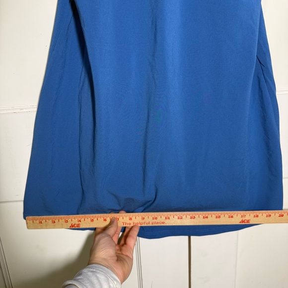 Abercrombie Wide Strap Traveler Mini Dress V-Neck Blue Size Medium TALL NWT - Picture 6 of 11